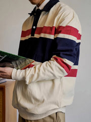 アイビーストライプ ラグビーポロシャツ