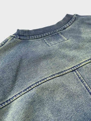 グラデーション インディゴ染めスウェット