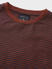 丸い裾 純綿 ストライプ 長袖Tシャツ