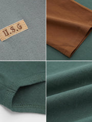 スリーブ コントラストカラー 長袖Tシャツ