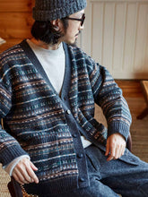 ウール100% フェアアイル ジャカード カーディガン