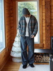 ウール100% フェアアイル ジャカード カーディガン