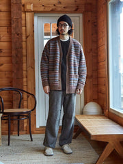 ウール100% フェアアイル ジャカード カーディガン