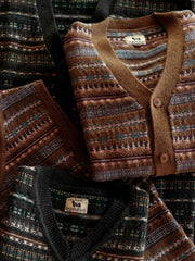 ウール100% フェアアイル ジャカード カーディガン