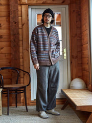 ウール100% フェアアイル ジャカード カーディガン