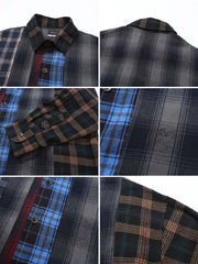 パッチワーク チェック シャツ