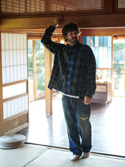 パッチワーク チェック シャツ