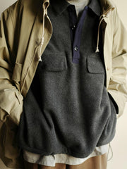 スナップ フリース プルオーバー