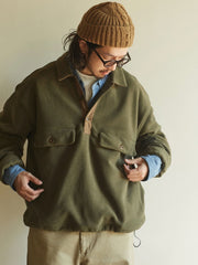 スナップ フリース プルオーバー