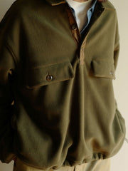 スナップ フリース プルオーバー