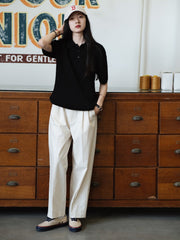 高腰ワイド ホワイトパンツ