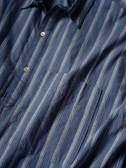 ジャガード ストライプ 半袖シャツ