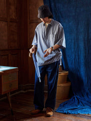 ジャガード ストライプ 半袖シャツ