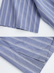 ジャガード ストライプ 半袖シャツ