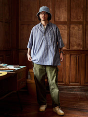 ジャガード ストライプ 半袖シャツ