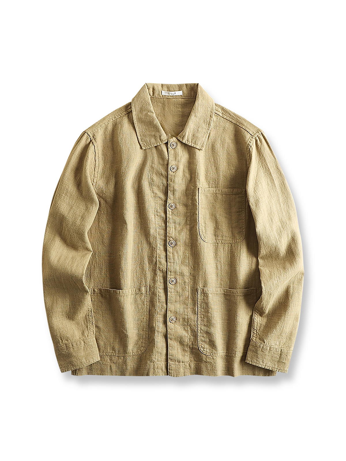 エルボーパッチとタグがアクセントのハイブリッド素材プルオーバースウェット