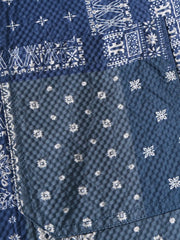 パッチワークバンダナオープンカラーシャツ