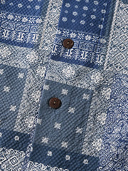 パッチワークバンダナオープンカラーシャツ