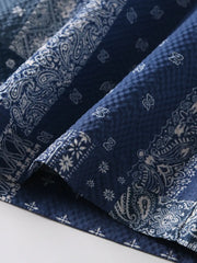 パッチワークバンダナオープンカラーシャツ