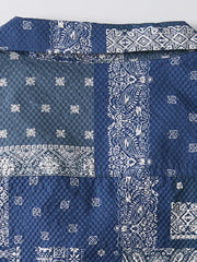 パッチワークバンダナオープンカラーシャツ