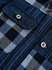 パッチワークチェックデニムジャケット