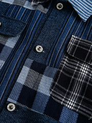 パッチワークチェックデニムジャケット