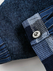 パッチワークチェックデニムジャケット