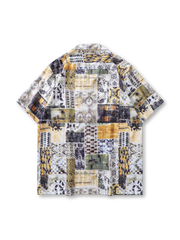 パッチワークプリントハワイアンシャツ