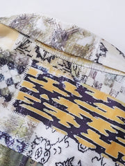 パッチワークプリントハワイアンシャツ