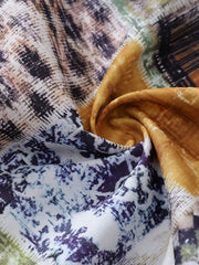 パッチワークプリントハワイアンシャツ