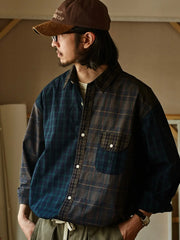 パッチワークチェック ロングスリーブシャツ