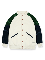 コントラストカラーパッチワークスポーツジャケット