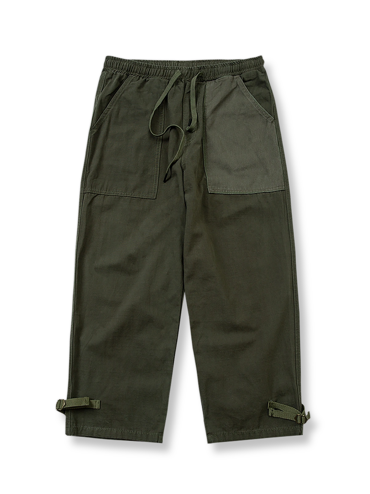 パッチワークドローストリングジョガーワークパンツ