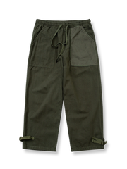 パッチワークドローストリングジョガーワークパンツ