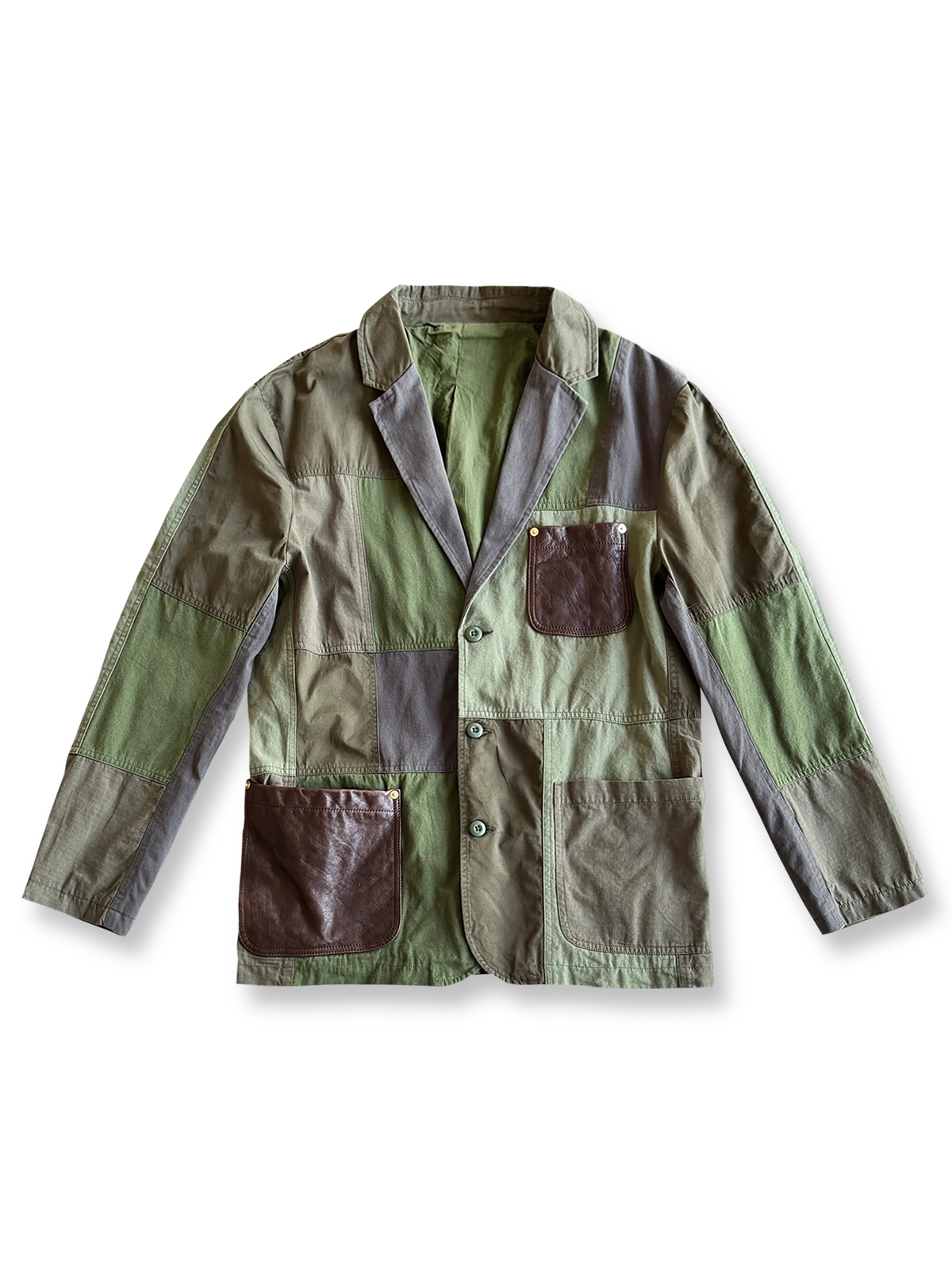 パッチワークとホースハイドを組み合わせた高級感あふれるハンティングジャケット
