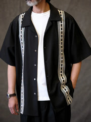 パッチワークジャカードキューバシャツ