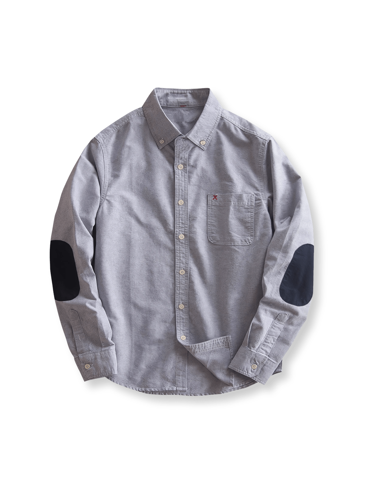 パッチワークディテールが映えるスリムフィットオックスフォードシャツ