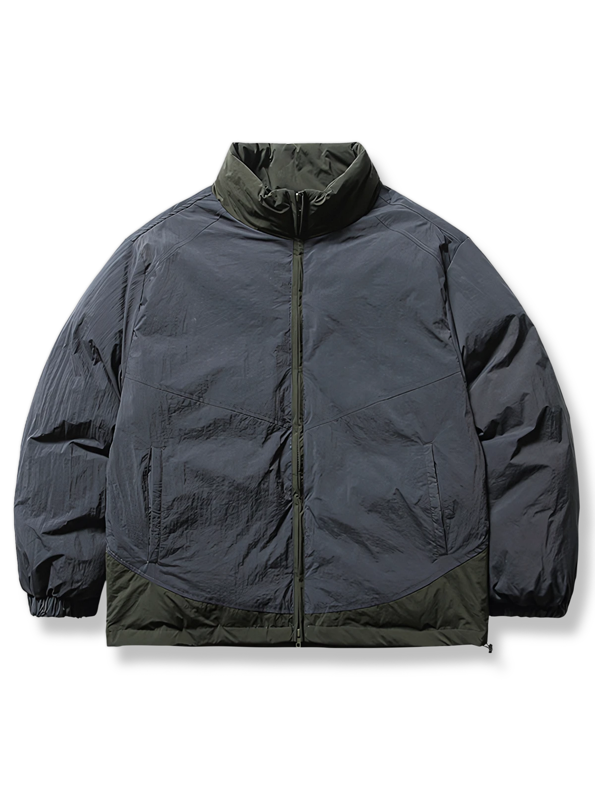 パッチワーク立ち襟中綿ジャケットの製品イメージ