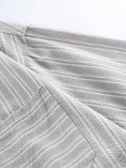 パッチワークストライプ半袖シャツ