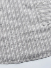 パッチワークストライプ半袖シャツ