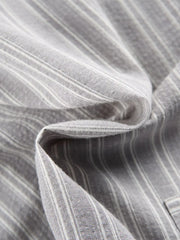 パッチワークストライプ半袖シャツ