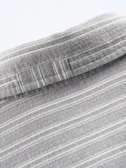 パッチワークストライプ半袖シャツ