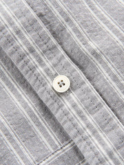 パッチワークストライプ半袖シャツ