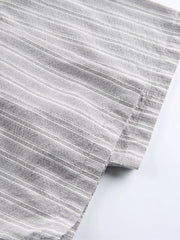 パッチワークストライプ半袖シャツ