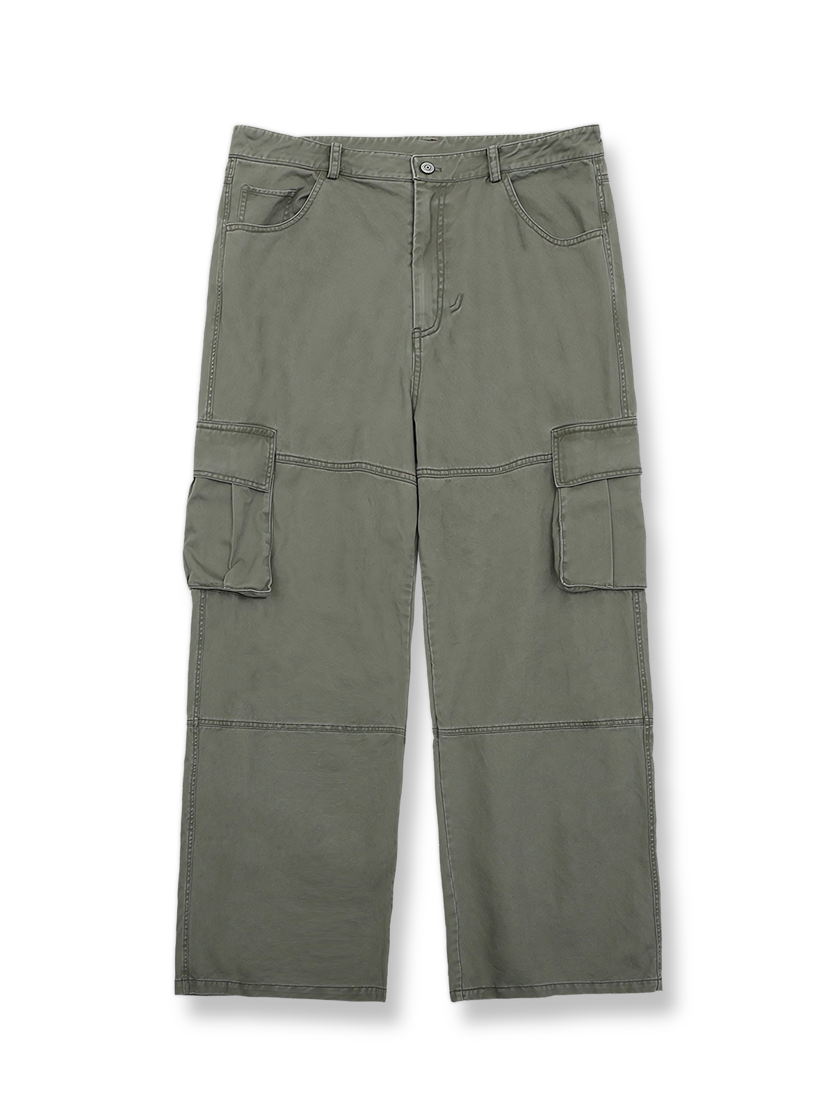 パッチワーク風デザインのマルチポケットカーゴパンツ