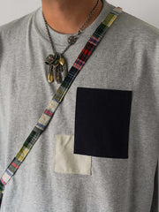 Patchworkヒャクヤ布チェックパッチワークショルダーバッグ