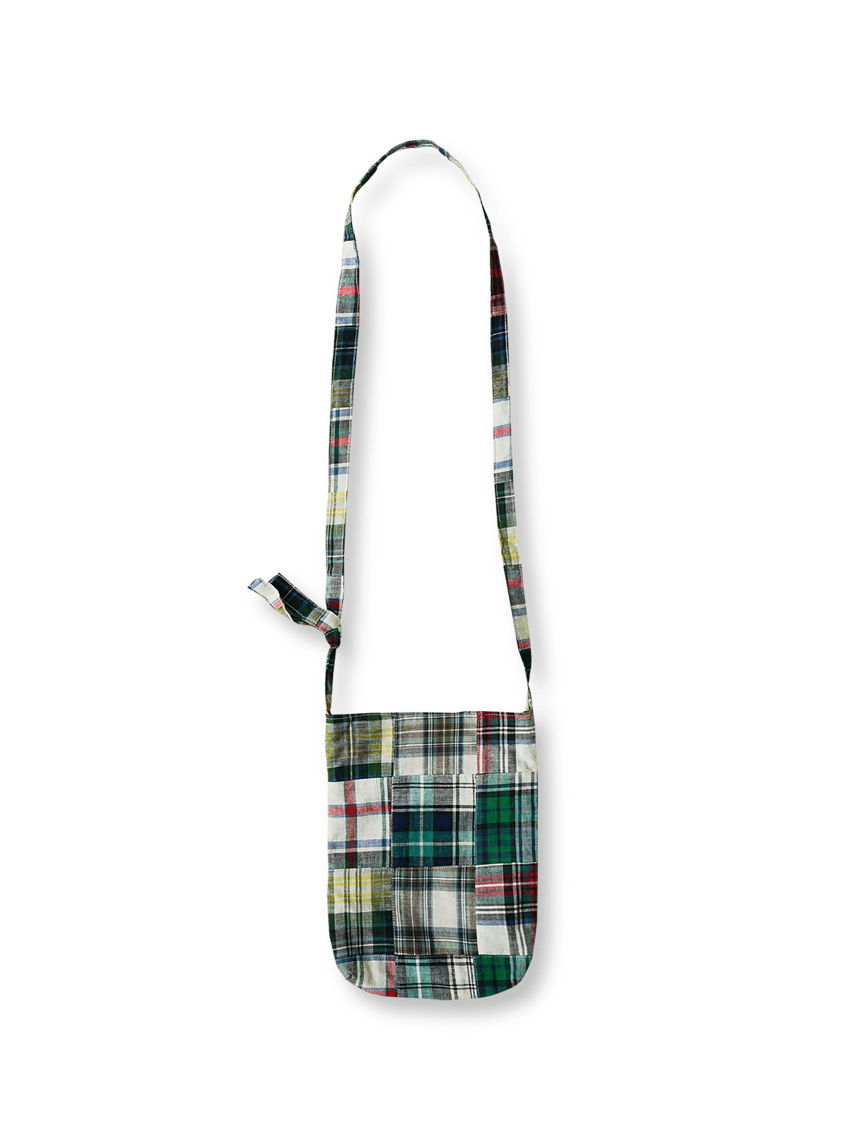 製品画像: Patchworkヒャクヤ布チェックパッチワークショルダーバッグの全体像