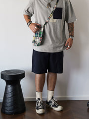 Patchworkヒャクヤ布チェックパッチワークショルダーバッグ