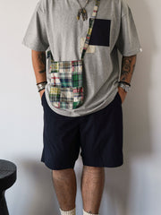 Patchworkヒャクヤ布チェックパッチワークショルダーバッグ