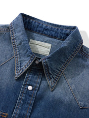 パール調スナップ デニムウエスタンシャツ